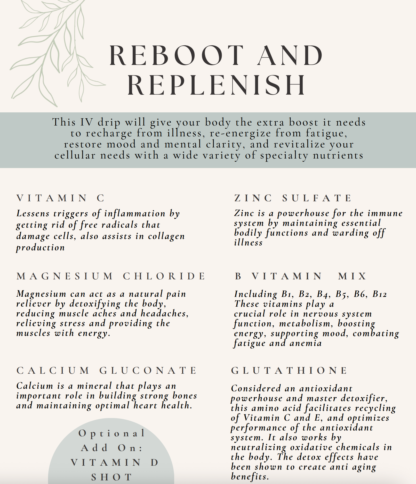 IV Therapy Reboot and Replenish